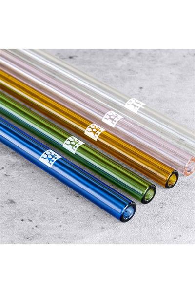 Sorrento Renkli Cam Pipet - Düz 4 Lü