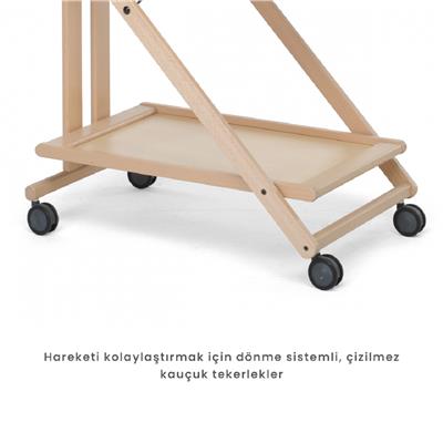 Sprint Ahşap Katlanabilir Servis Arabası Ceviz Renk