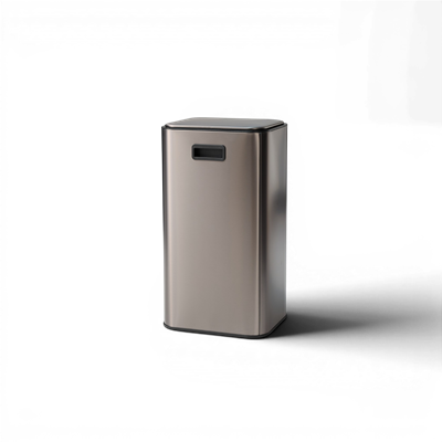 Square Mat Metalik Açık Gri Pedallı Çöp Kovası 30 L