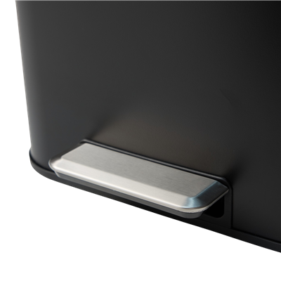 Square Mat Siyah Pedallı Çöp Kovası 30 L