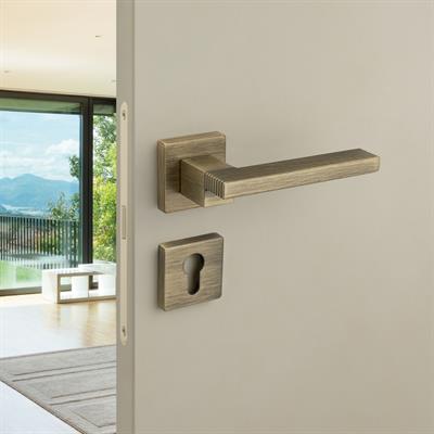 Step Rozetli Kapı Kolu Antik Renk