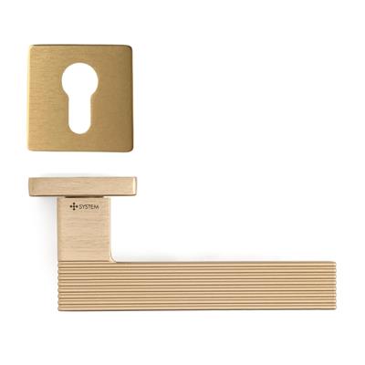 Step Rozetli Kapı Kolu Pirinç Saten Renk