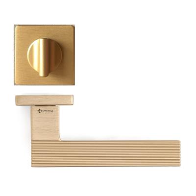 Step Rozetli Kapı Kolu Pirinç Saten Renk