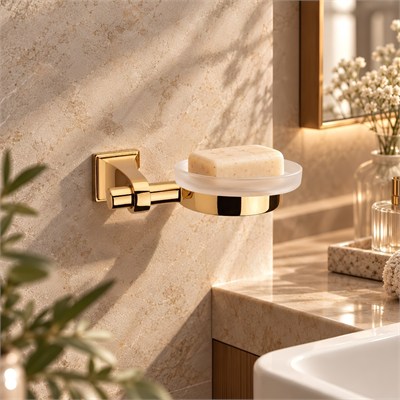 Steplıne Duvara Monte Katı Sabunluk Gold 47x118x145 mm