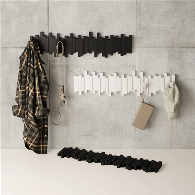 STICKS Duvara Monte Çoklu Askılık 8li Siyah 72 cm
