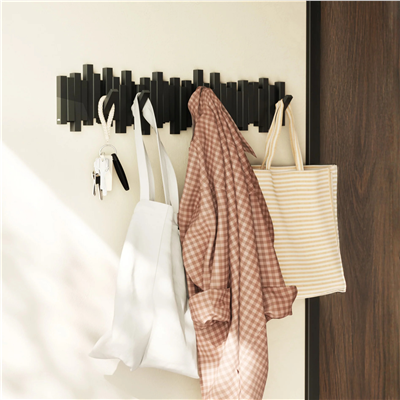 STICKS Duvara Monte Çoklu Askılık 8li Siyah 72 cm