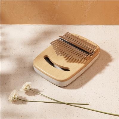 Strumba Kalimba Müzik Aleti Beyaz/Doğal 16x11x6 cm