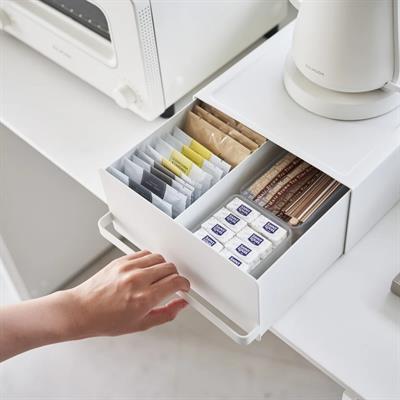 Sürgülü Çelik Tezgah Çekmecesi Beyaz Renk 27,5X22,2X11,5 Cm