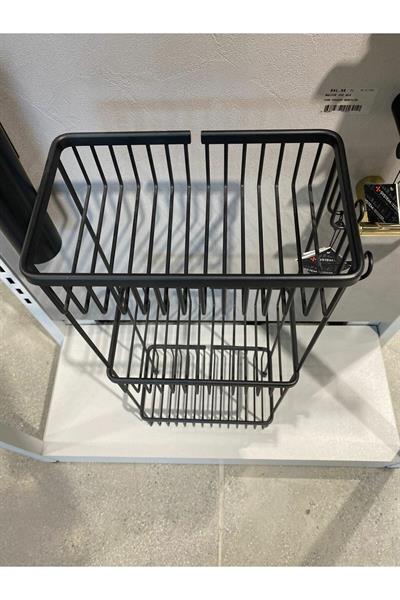 Diktörtgen 3Lü Ayaklı Duş Rafı Siyah Renk 27.3 cm