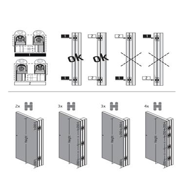 System Gizli Menteşe 128X22 mm 60 Kg Altın Renk