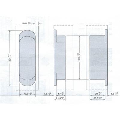 System Gizli Menteşe 130X30 mm Parlak Nikel Renk