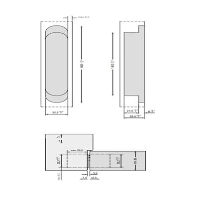 System Gizli Menteşe 180X32 mm Altın Rengi Renk