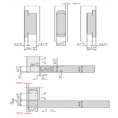 System Gizli Menteşe 76X14 mm 16 Kg Parlak Nikel Renk