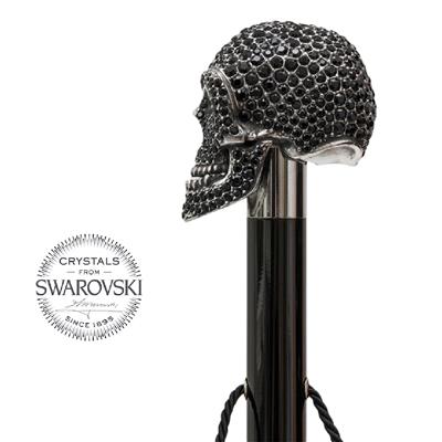 Siyah Swarovski® Kafatası Lüks Ayakkabı Çekeceği H: 50 cm