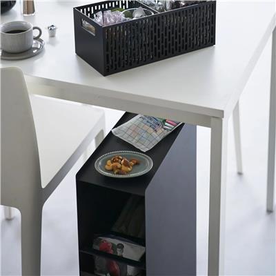 Tekerlekli 3 Katlı Saklama Sepeti Standı Siyah 58 cm