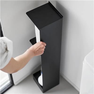 Tekerlekli İnce Tuvalet Kağıdı Deposu Siyah 80 cm