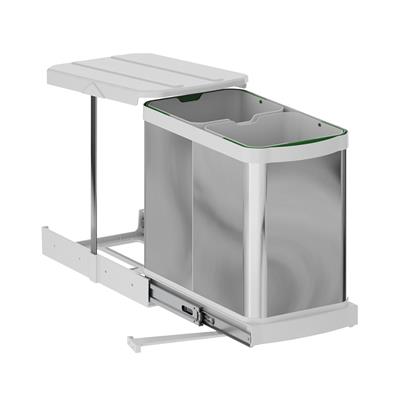 Teleskopik Raylı Paslanmaz Gövde 12+12 Çöp Kovası ( S-2396-G )