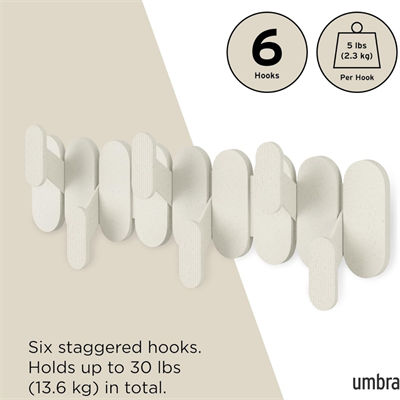Tempo Duvara Monte 6Lı Askılık Kum Rengi 47x15,7x6,4 cm