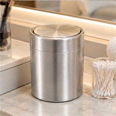 Tezgah Üstü Çöp Kovası Nikel Saten 1,5 Litre