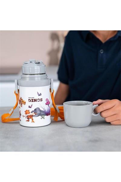 Thermo Termo Matara, 380 Ml | Paslanmaz Çelik | Beyaz-Gri