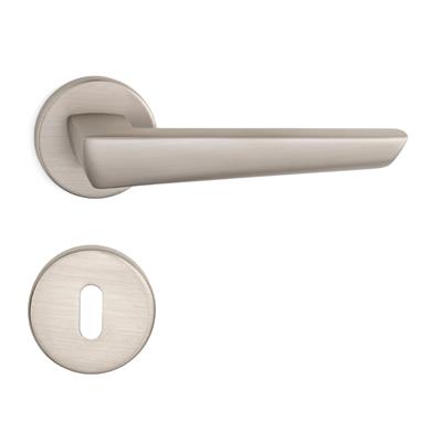 Thor Rozetli Kapı Kolu Nikel Saten Mat Renk