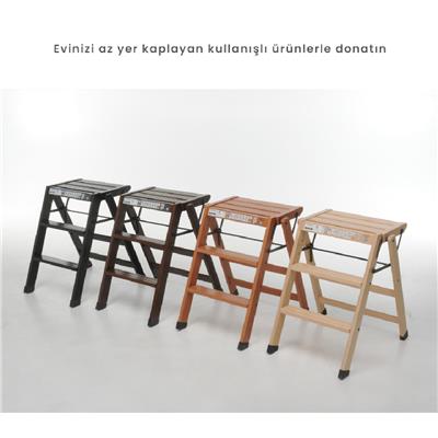 Tıalzo Ahşap Merdiven Siyah Renk