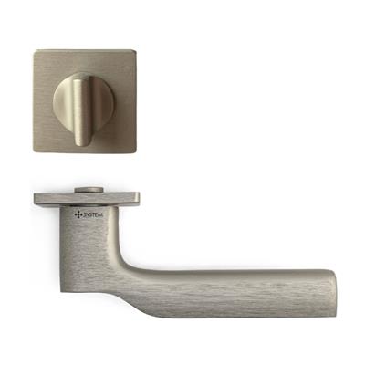 Tıke Rozetli Kapı Kolu Nikel Saten Renk