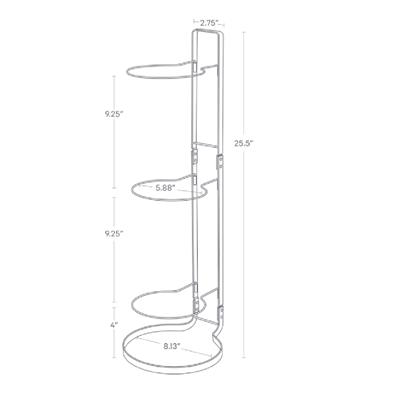 Top Standı Siyah 3 Bölmeli 65 cm