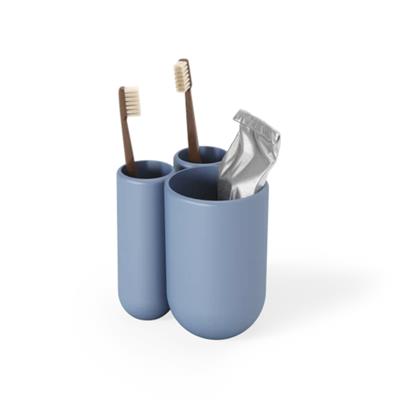 Touch Düzenleyici / Diş Fırçası Tutucu Gri Mavi 9 x 7,6 x 10 cm