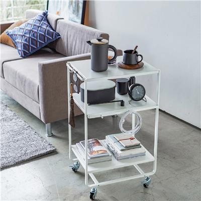 Tower 3 Katlı Kulplu Mutfak Arabası Beyaz