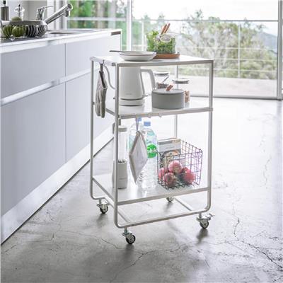 Tower 3 Katlı Kulplu Mutfak Arabası Beyaz