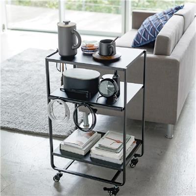 Tower 3 Katlı Kulplu Mutfak Arabası Siyah 81,5 cm