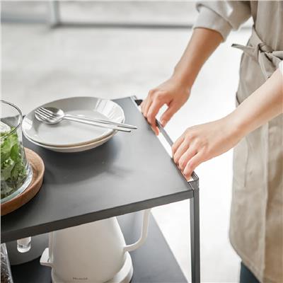 Tower 3 Katlı Kulplu Mutfak Arabası Siyah 81,5 cm