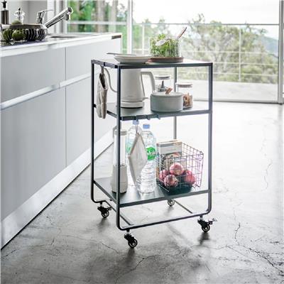 Tower 3 Katlı Kulplu Mutfak Arabası Siyah 81,5 cm