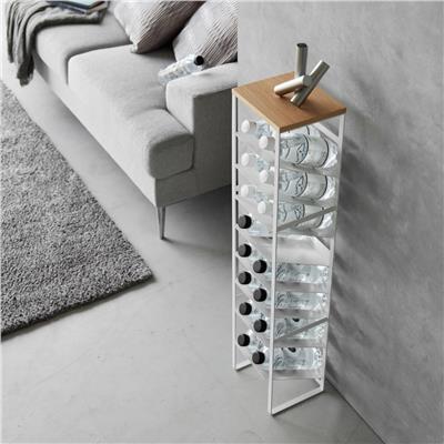 Tower 8 Katlı Ahşap Üst Şişe Rafı Beyaz Renk 88,5 cm