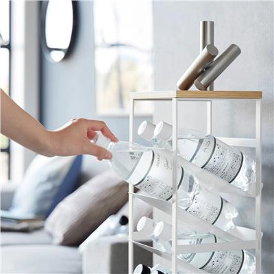 Tower 8 Katlı Ahşap Üst Şişe Rafı Beyaz Renk 88,5 cm