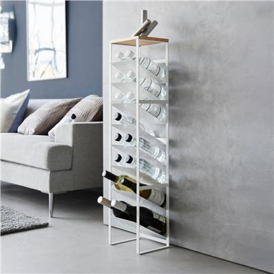 Tower 8 Katlı Ahşap Üst Şişe Rafı Beyaz Renk 88,5 cm