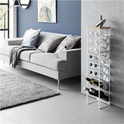 Tower 8 Katlı Ahşap Üst Şişe Rafı Beyaz Renk 88,5 cm