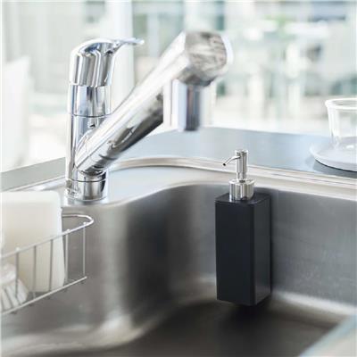 Tower Duvara Monte/Yapışkanlı Kancalı Basmalı Siyah Sıvı Sabunluk 450 ml