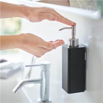 Tower Duvara Monte/Yapışkanlı Kancalı Basmalı Siyah Sıvı Sabunluk 450 ml