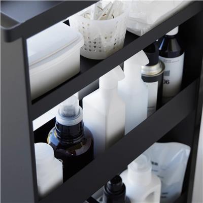 Tower İnce 4 Katlı Depolama Arabası Siyah Renk 80,5 cm