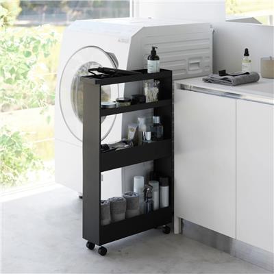 Tower İnce 4 Katlı Depolama Arabası Siyah Renk 80,5 cm