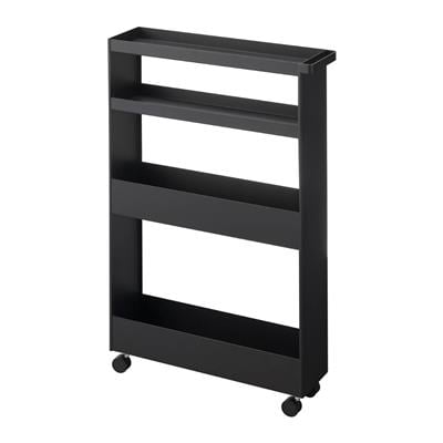 Tower İnce 4 Katlı Depolama Arabası Siyah Renk 80,5 cm