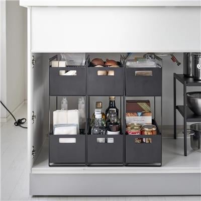 Tower Standlı Saklama Sepetleri Siyah Renk 16x32,5x46 cm