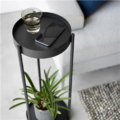 Tower Tekerlekli 2 Katlı Bitki Standı Siyah Y: 70 cm