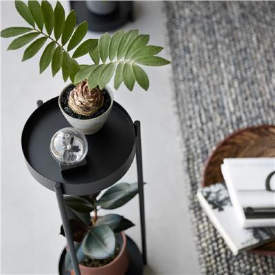 Tower Tekerlekli 2 Katlı Bitki Standı Siyah Y: 70 cm