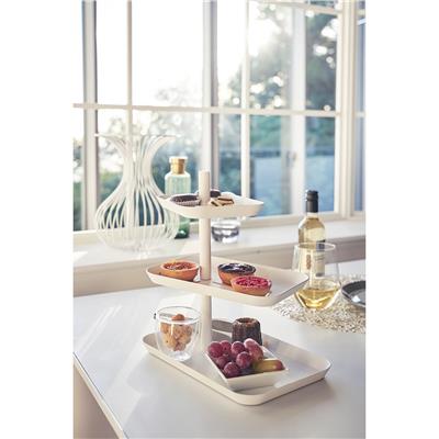 Tower Üç Katlı Beyaz Servis Standı