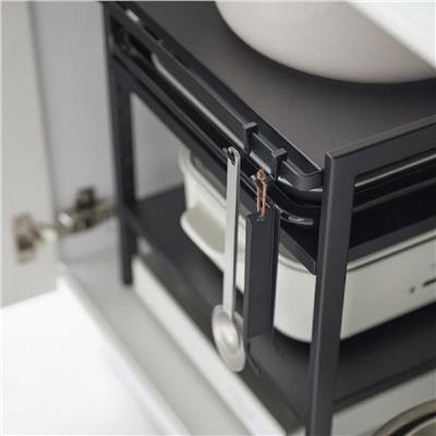 Tower Üç Katlı Dolap Depolama Rafı (14 Y) - Çelik Siyah