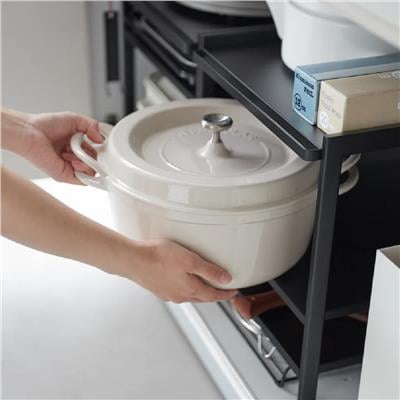 Tower Üç Katlı Dolap Depolama Rafı (14 Y) - Çelik Siyah