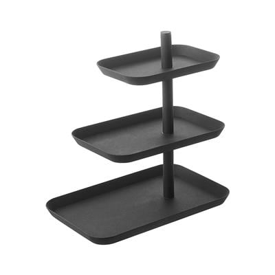 Tower Üç Katlı Siyah Servis Standı